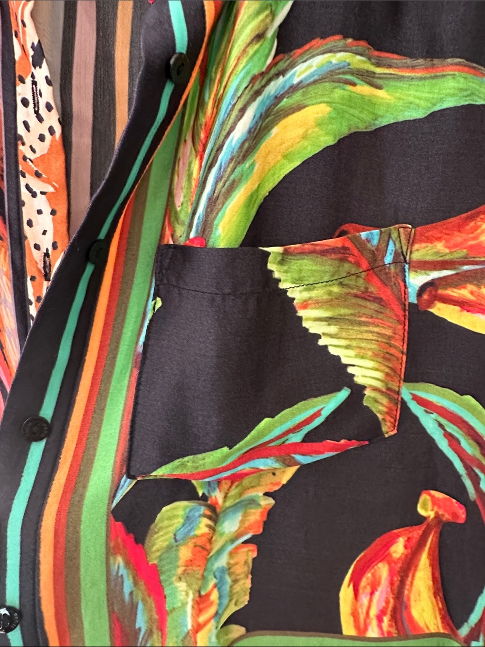 FARM Rio Multicolor Tropical Patchwork Maxi Dress with Pink and Turquoise Panels - Picture 3 of 8